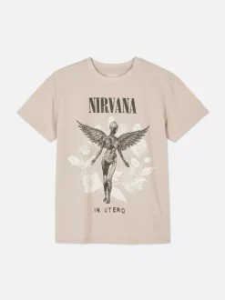 Dzieci Primark Topy I T-Shirty<T-shirt z okrągłym dekoltem i motywem Nirvany