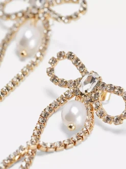 Primark Biżuteria<Wiszące kolczyki w kształcie kokardki z diamencikami