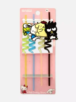 Primark Sztućce I Przybory Kuchenne<Zakręcone słomki z motywem Hello Kitty i przyjaciół, 4 szt.
