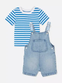 Primark Komplety I Gotowe Stroje<Zestaw z jeansowymi ogrodniczkami i T-shirtem